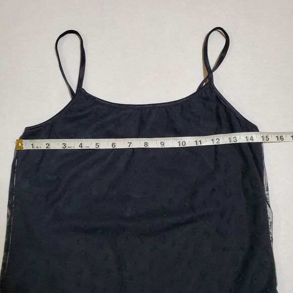 VTG 90s Y2K Maxi Dress Size L Sheer Mesh Overlay  Whimsigoth Witchy Byer Too - Picture 7 of 13